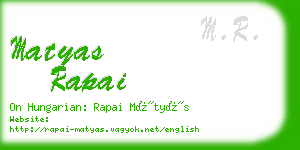 matyas rapai business card